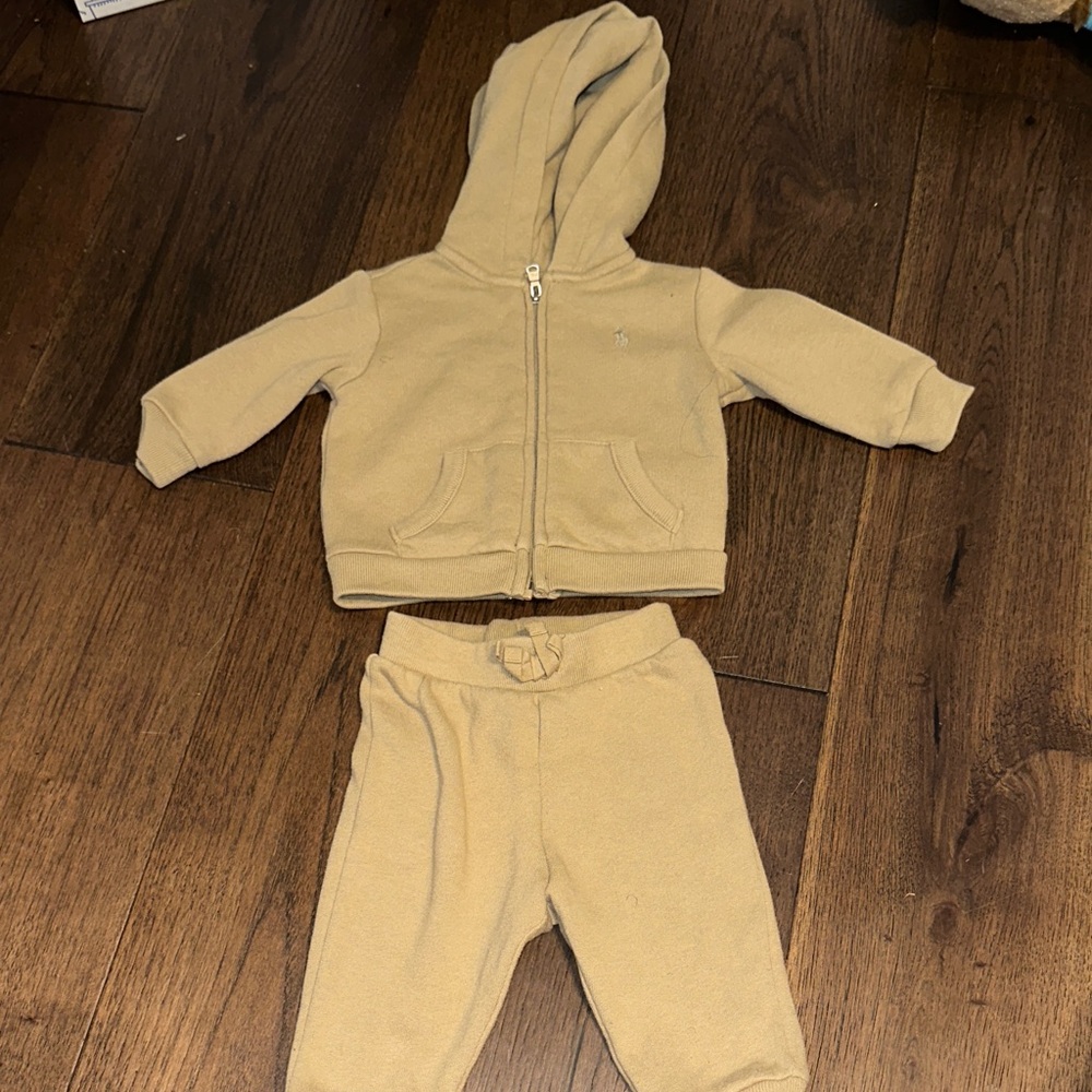 Polo by Ralph Lauren Kids Tan Sweatpants & Hoodie Set